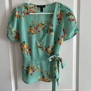 Floral wrap blouse